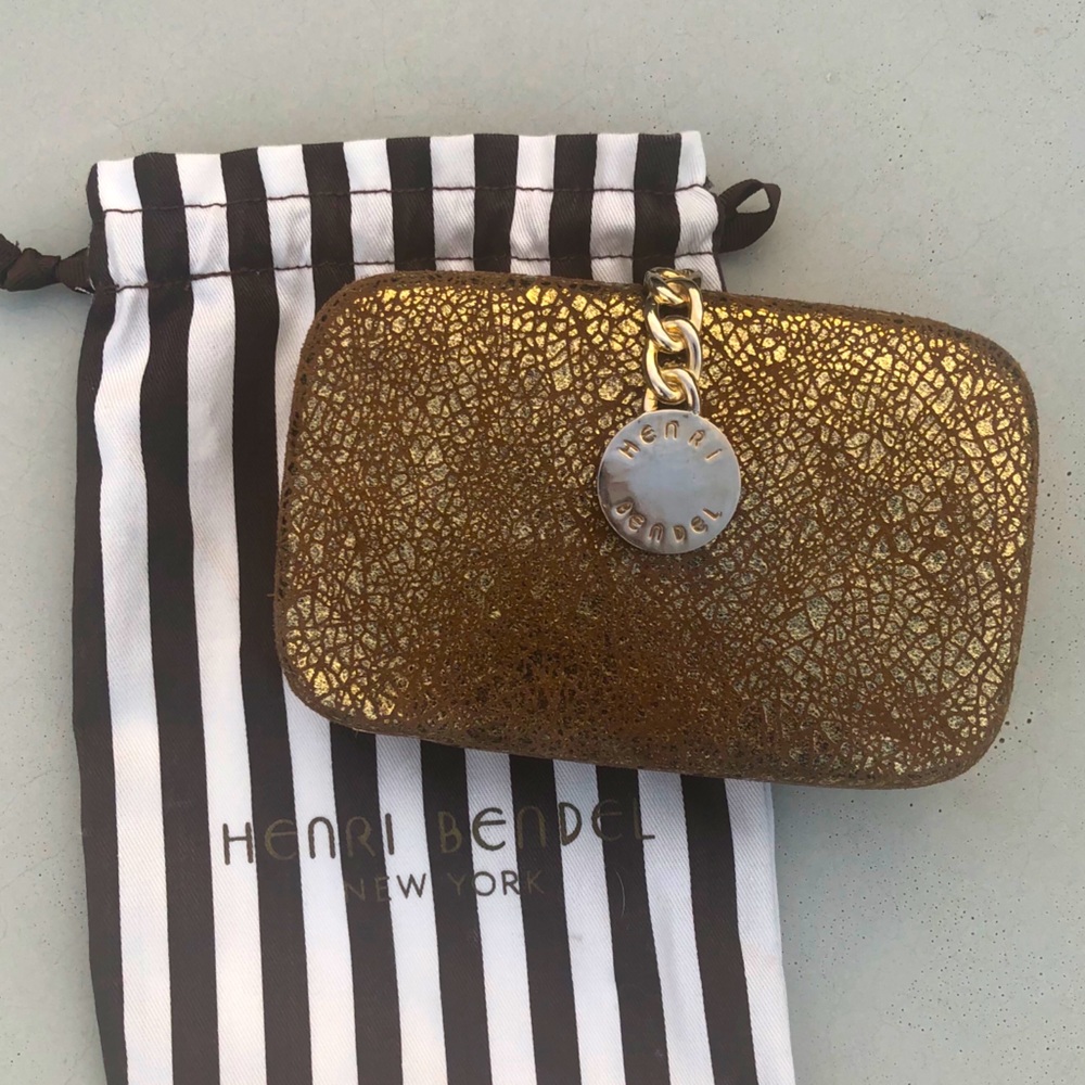 Henri Bendel Gold Clutch